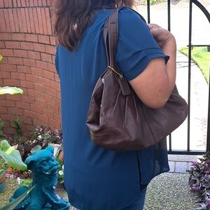 Coach Ergo Pleated Kisslock Satchel Brown -she Is Stunning🩷2008- Must Have